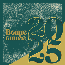 carte de voeux verte et dorée